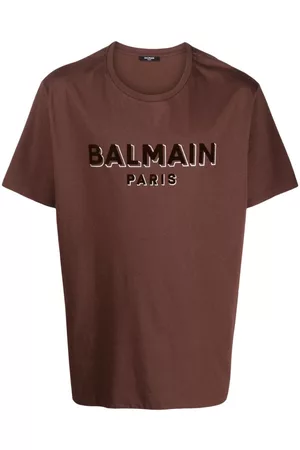 Balmain Flocked-logo cotton T-shirt