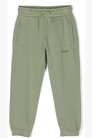 OFF-WHITE Striped-detail cotton track pants