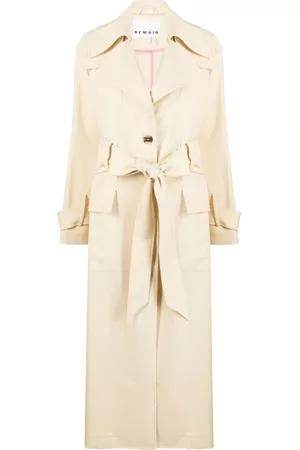 REMAIN Women Coats - Belted single-breasted long coat