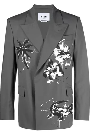 Msgm Men Blazers - Abstract-print blazer