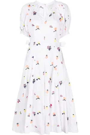 3.1 Phillip Lim Floral-embroidered puff-sleeved dress