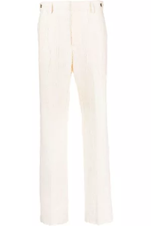 Msgm Men Pants - Frayed-detail straight-leg trousers