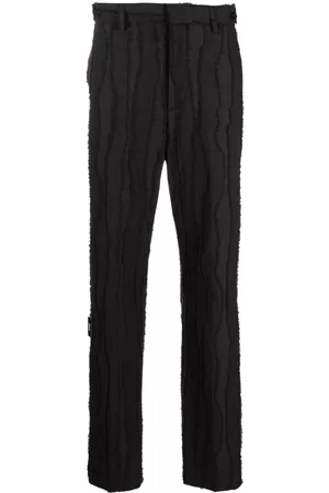 Msgm Men Pants - Frayed-detail straight-leg trousers