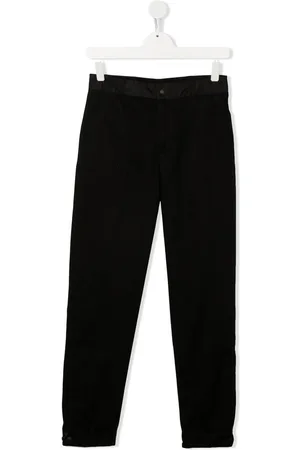 Moncler TEEN logo-patch slim-cut trousers