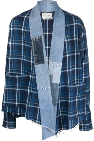 GREG LAUREN Patchwork-design cotton jacket