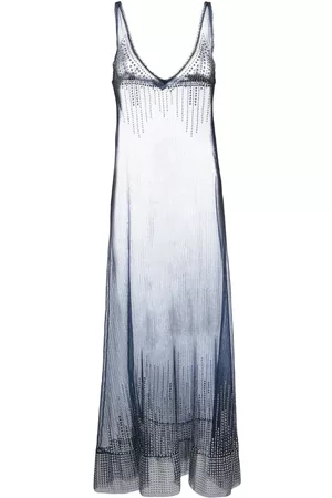 Paco rabanne Stud-detailed sheer long dress