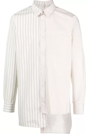 Lanvin Mix-stripe asymmetric shirt