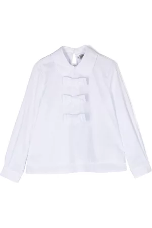Simonetta Girls Blouses - Bow-detail long-sleeve blouse
