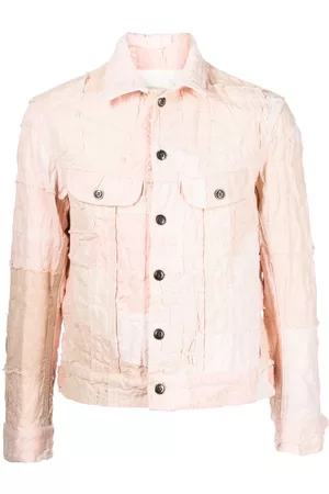 GREG LAUREN Distressed-effect cotton shirt jacket