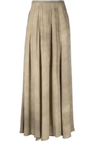 ZIGGY CHEN Distressed-effect pleated maxi skirt