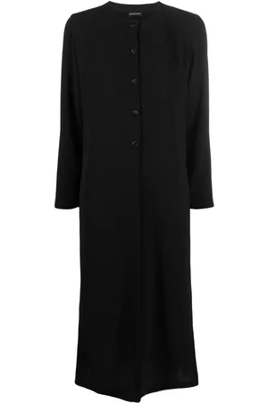 Emporio Armani Women Coats - Round-neck buttoned coat