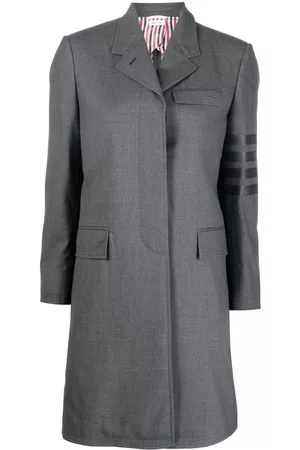 Thom Browne Women Coats - 4-Bar stripe wool coat