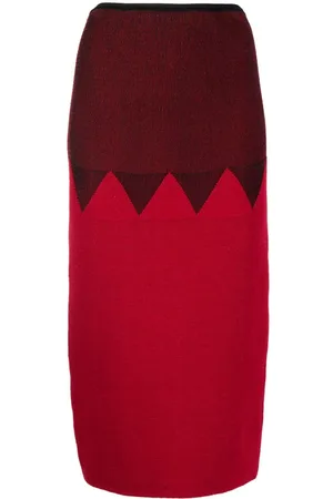 Jean Paul Gaultier 1987 zigzag knit midi skirt