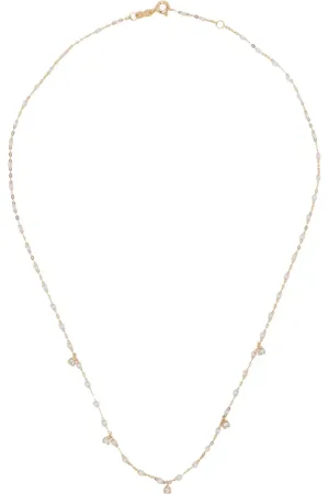 Kamushki 18kt yellow gold Pepper pendant necklace - White