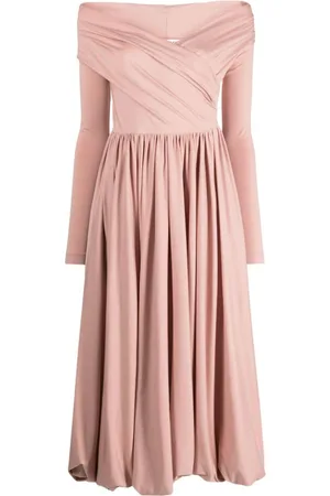 Serafini Off-the-shoulder cotton midi dress