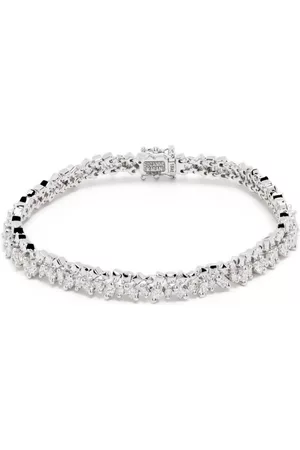 Suzanne Kalan 18kt white gold Princess diamond tennis bracelet
