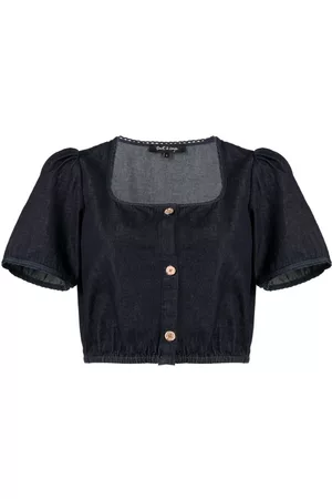 tout a coup Puff-sleeved cropped blouse
