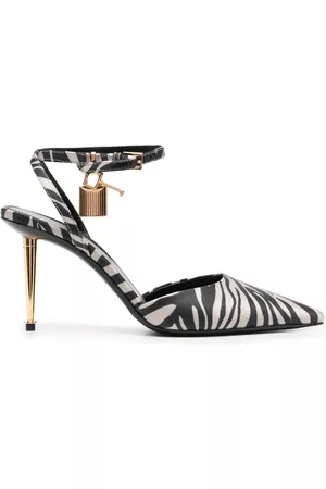 Tom Ford Padlock 80mm zebra-print pumps