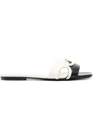 VALENTINO GARAVANI Chain 1967 leather flat sandals