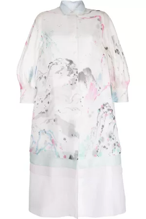 SHIATZY CHEN See-through printed silk coat