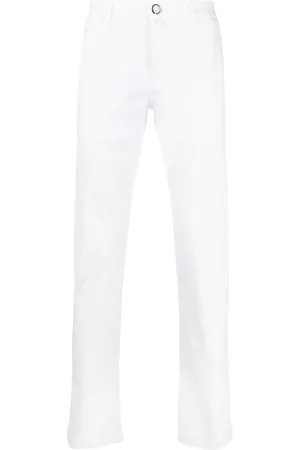 Jacob Cohen Men Skinny Pants - Logo-patch denim trousers