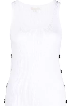 Michael Kors Button-embellished ribbed tank top