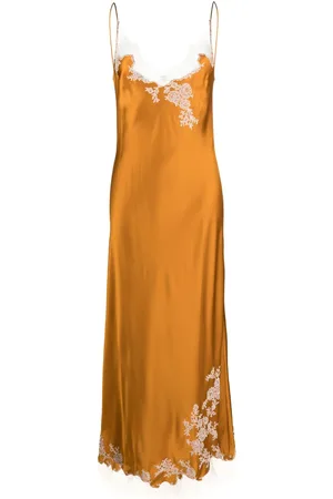 CARINE GILSON Calais-Caudry lace silk gown