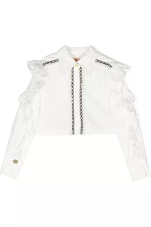 Elisabetta Franchi La Mia Bambina Girls Blouses - Ruffled long-sleeved blouse