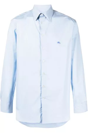 Etro Men Shirts - Embroidered-logo cotton shirt