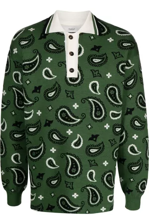 PRINGLE OF SCOTLAND Paisley-jacquard polo-collar jumper