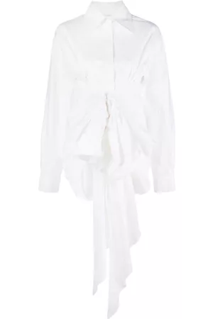 Quira Draped-detail cotton shirt
