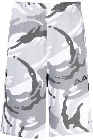 A Bathing Ape Logo-appliqué camouflage-print shorts