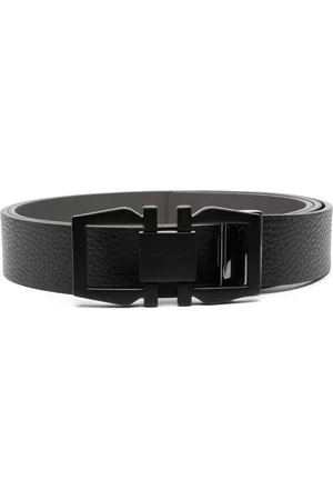 Salvatore Ferragamo Men Belts - Gancini-plaque leather belt
