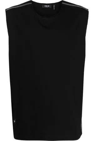 FIVE CM Men Tank Tops - Logo-patch sleeveless cotton top