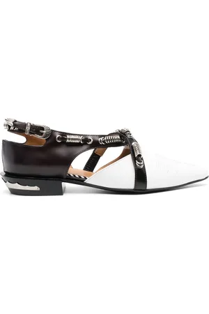 TOGA PULLA Panelled leather ballerina shoes