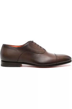 santoni Men Shoes - Panelled leather derby shoes