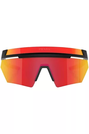 Prada Linea Rossa Men Sunglasses - Frameless logo-print sunglasses