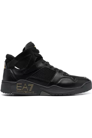 EA7 Men Sneakers - Logo-debossed high-top sneakers