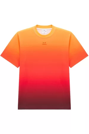Courrèges Gradient-effect logo-embroidered T-shirt