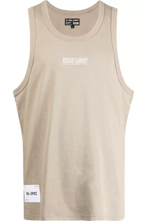 Izzue Men Tank Tops - Logo-print cotton tank top