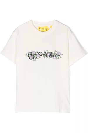 OFF-WHITE Boys Short Sleeve - Logo-print cotton T-shirt