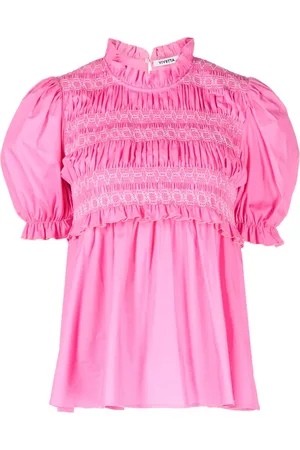 VIVETTA Decorative-stitching balloon-sleeve blouse