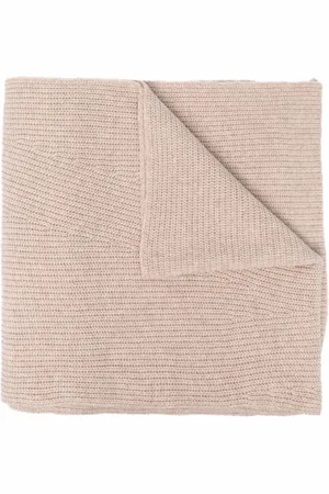 Ganni Ribbed-knit wool-blend scarf