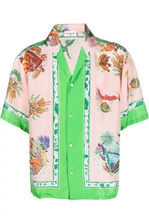 P.a.r.o.s.h. Men Short sleeves - Graphic-print short-sleeve shirt