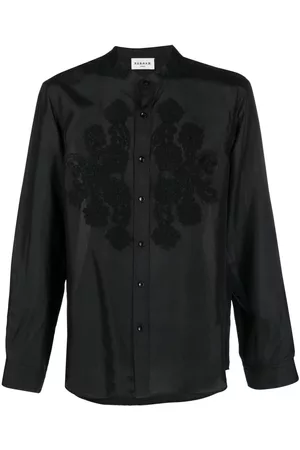 P.a.r.o.s.h. Men Long sleeves - Camicia embroidered long-sleeve silk shirt
