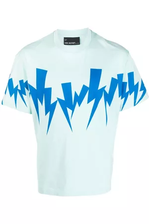 Neil Barrett Men Short Sleeve - Thunderbolt-print cotton T-shirt