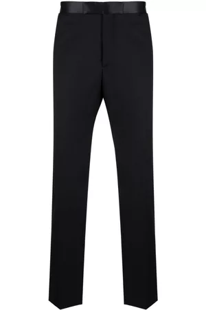 TAGLIATORE Silk-waistband slim-cut trousers