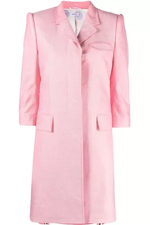 Thom Browne Women Coats - Padded-shoulders single-breasted coat