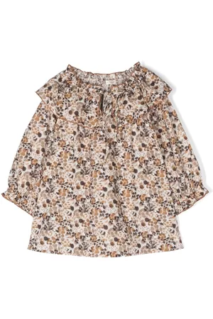 Zhoe & Tobiah Girls Blouses - Abstract-print ruffled-detail blouse