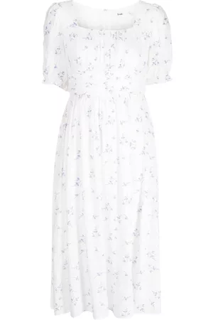 B+AB Floral-print ruched midi dress